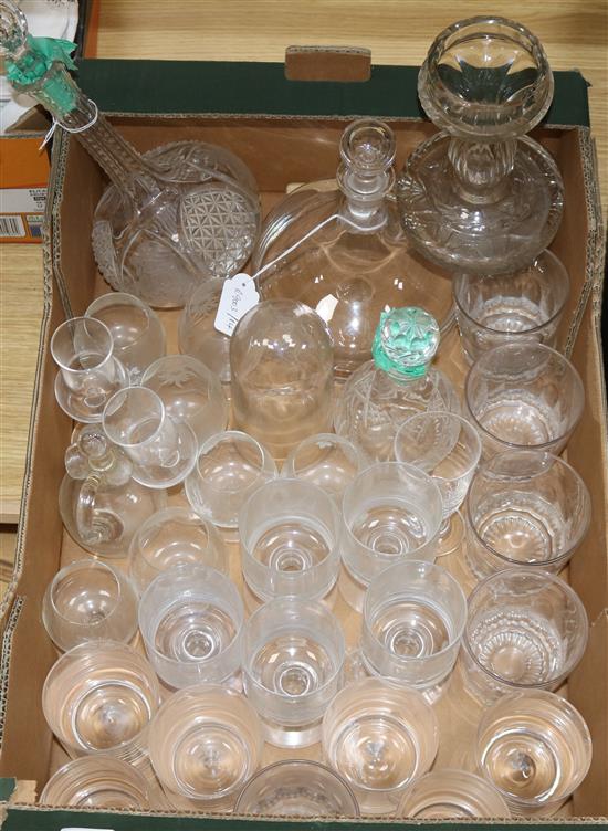 A Dartington decanter and six glasses
